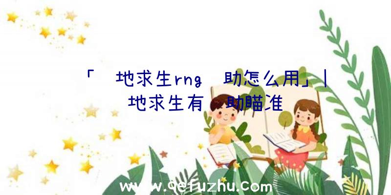 「绝地求生rng辅助怎么用」|绝地求生有辅助瞄准